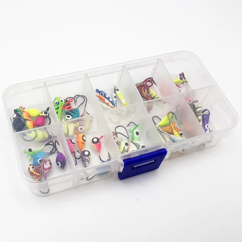 HookUpCo. 53-Piece Luminous Ice Fishing Hook Set - HookUpCo.