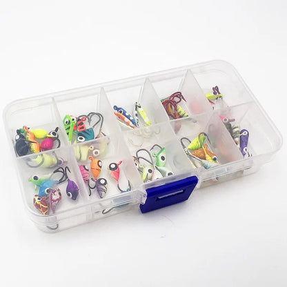 HookUpCo. 53-Piece Luminous Ice Fishing Hook Set - HookUpCo.