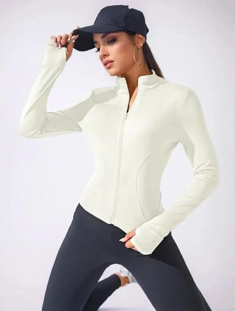 Sculpting Zipper Yoga Jacket for Women - Slim Fit Activewear