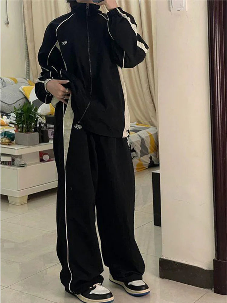 Vintage Distressed Wide Leg High Waisted Y2K Pants for Women