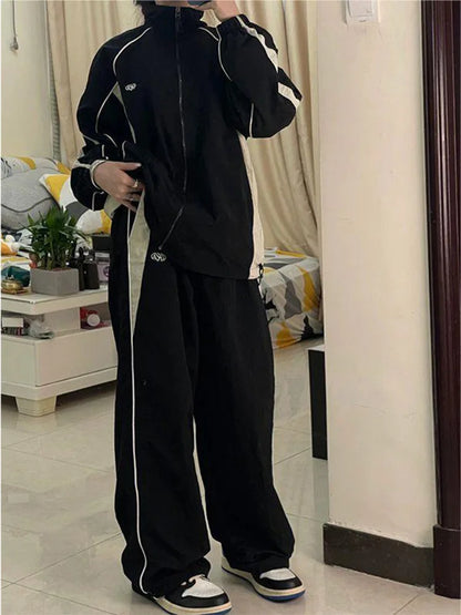 Vintage Distressed Wide Leg High Waisted Y2K Pants for Women