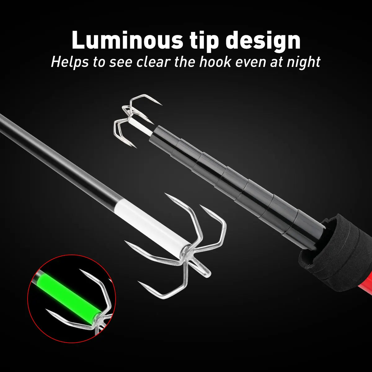 HookUpCo. Retractable Stainless Steel Squid Gaff
