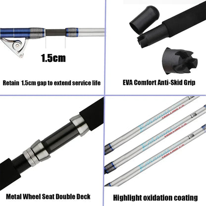 HookUpCo. 2-Piece Saltwater Fishing Rod 50kg - HookUpCo.