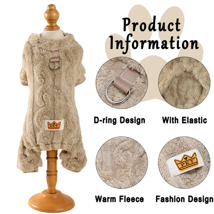HookUpCo. Cozy Fleece Jumpsuit for Dogs