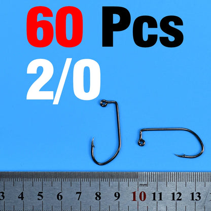 HookUpCo. 60Pcs High Carbon Steel Fishing Hooks - HookUpCo.