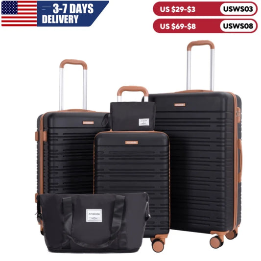 HookUpCo. 5-Piece Travel Luggage Set