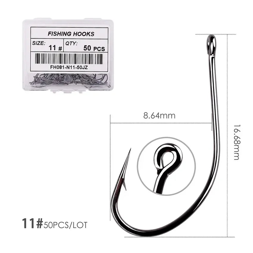 HookUpCo. High Carbon Fishing Circle Hooks 50pcs - HookUpCo.