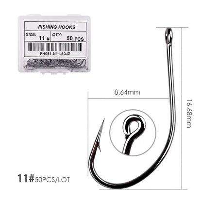 HookUpCo. High Carbon Fishing Circle Hooks 50pcs - HookUpCo.
