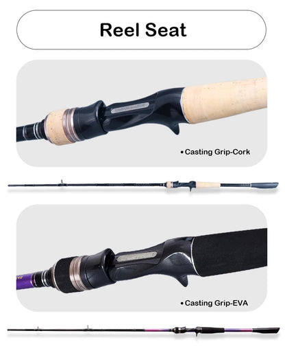 PURELURE FIAMMA Cork Handle Spinning Rod Casting Combo High Carbon Universal Long Throwing Fishing Rod FUJI Ring Fast