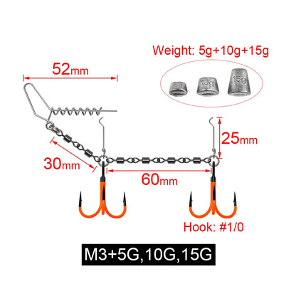 HookUpCo. UV Painted Pike Fishing Stinger Rig - HookUpCo.