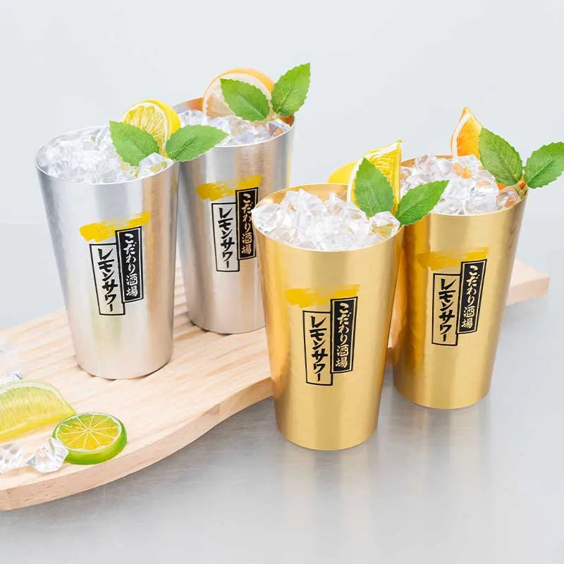 Stylish Reusable Japanese Aluminum Beer Mugs Set for Parties