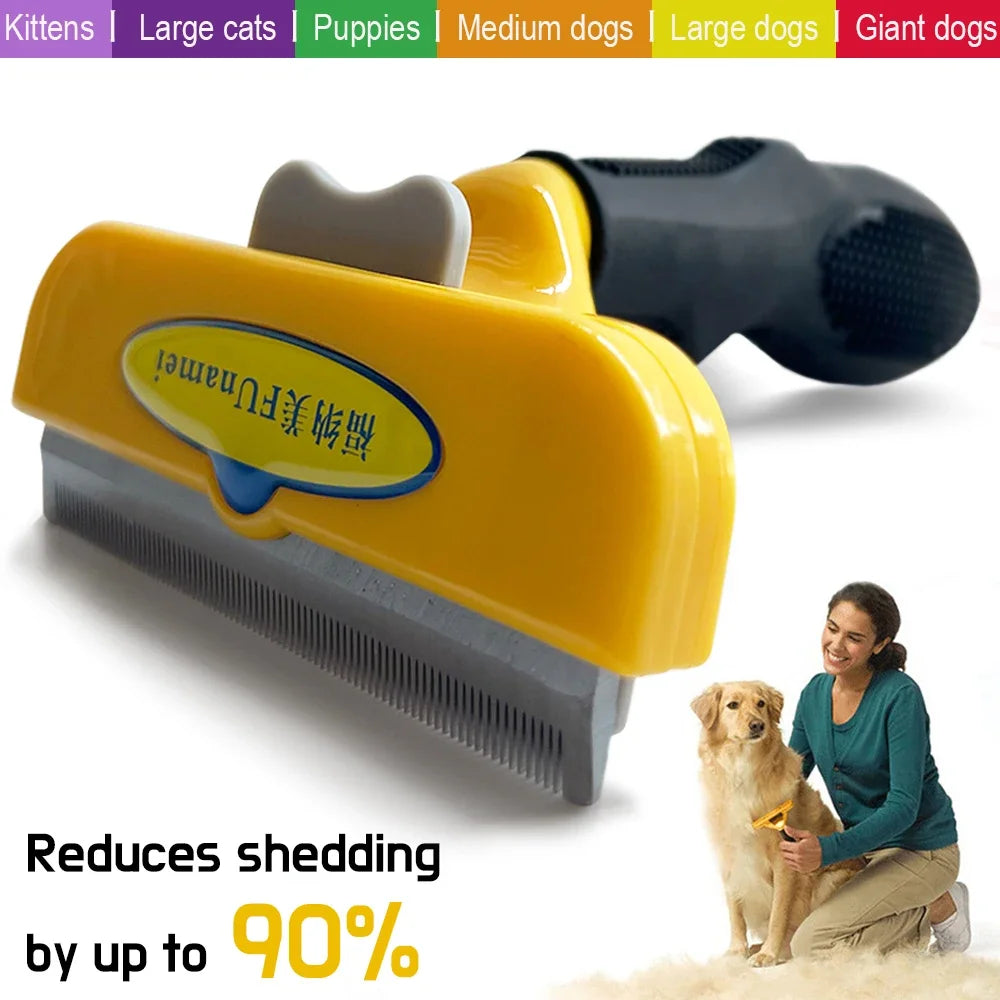 Gentle Pet Grooming Brush for Easy Hair Removal and Massage