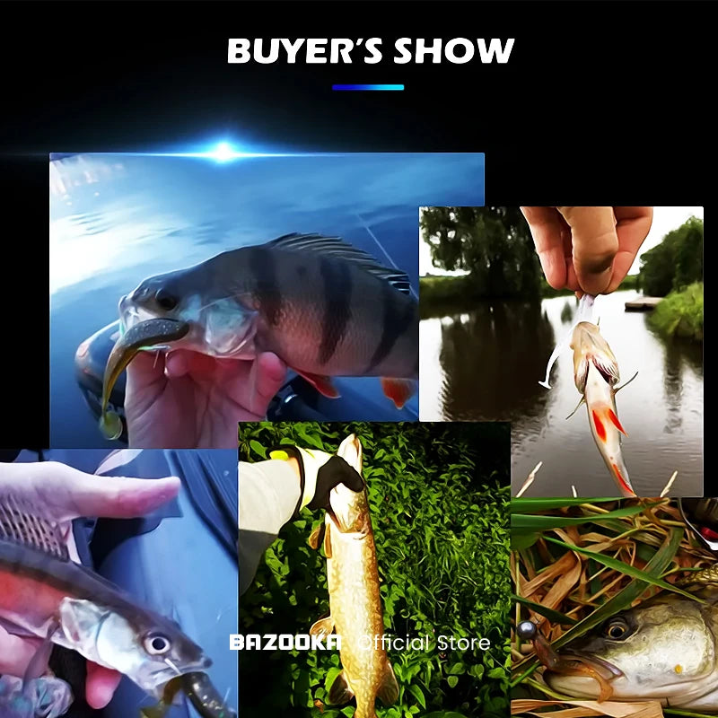 Soft Silicone Shad Worm Fishing Lure for Bass