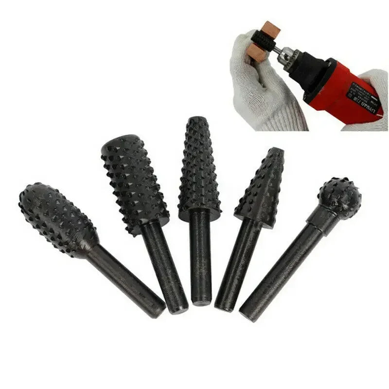HookUpCo. 1/4" 5-Piece Wood Drill Bit Set