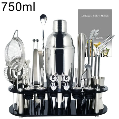 Boston Cocktail Shaker Set with Holder - 13-22 Pieces