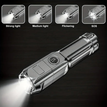 Super Bright LED Tactical Flashlight with Zoom and USB Charge