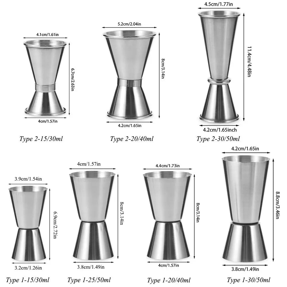 Stainless Steel Dual Shot Measure Cup for Cocktails