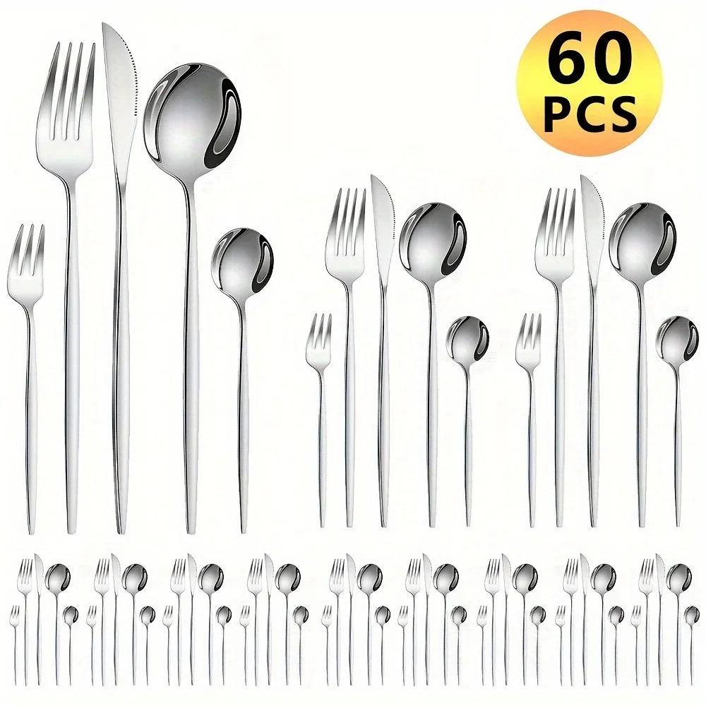 Luxurious Golden Cutlery Set 60pcs
