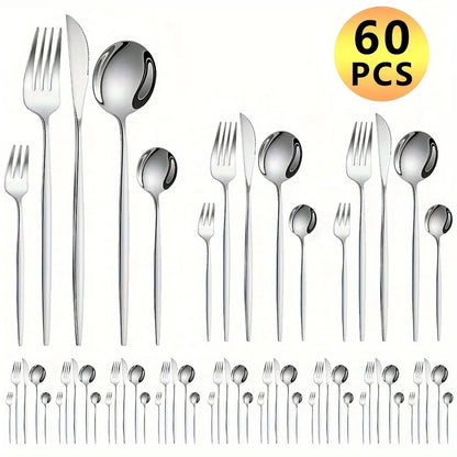 Luxurious Golden Cutlery Set 60pcs