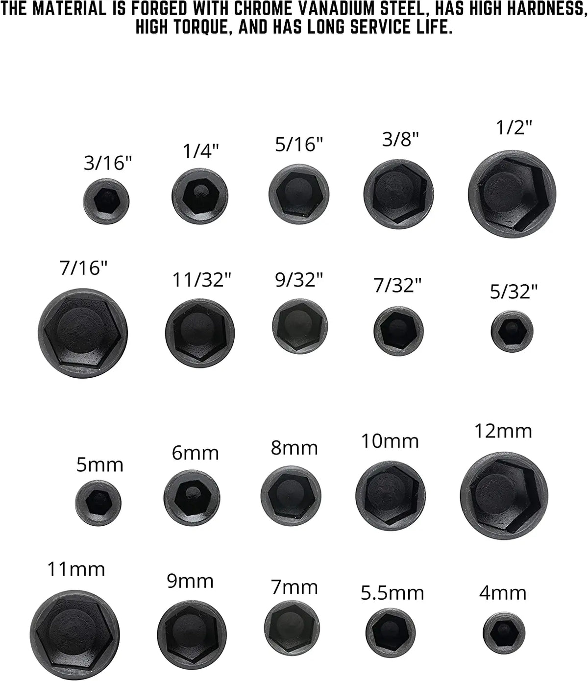 HookUpCo Hex Socket Bit Set