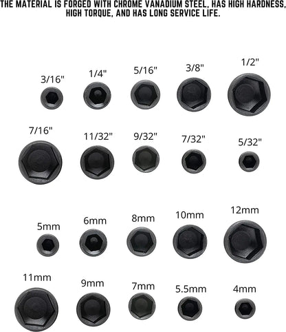 HookUpCo Hex Socket Bit Set