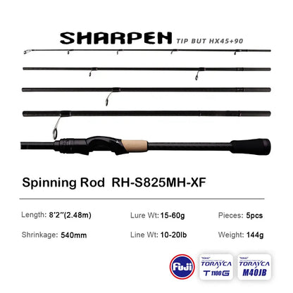 HookUpCo. PureLure Travel Fishing Rods XF/MF Action - HookUpCo.