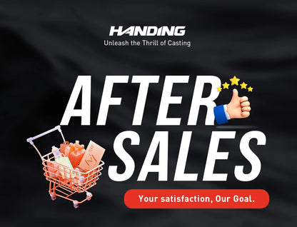 After-sales service banner with shopping cart, thumbs up emoji, and satisfaction message