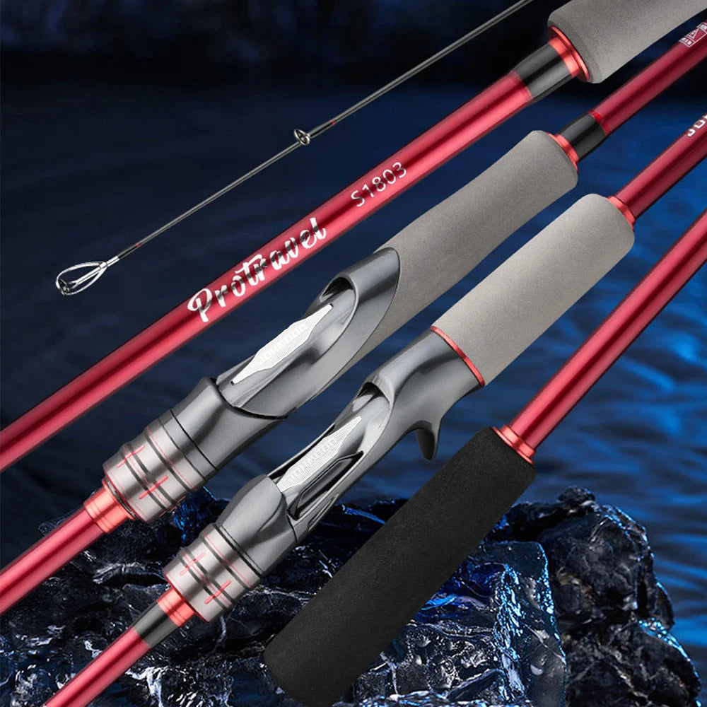 HookUpCo. Long Casting Travel Fishing Rod 1.68m-2.7m - HookUpCo.