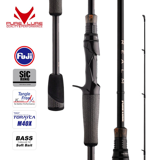 HookUpCo. PureLure Realm Bass Rod - M40X Toray Carbon