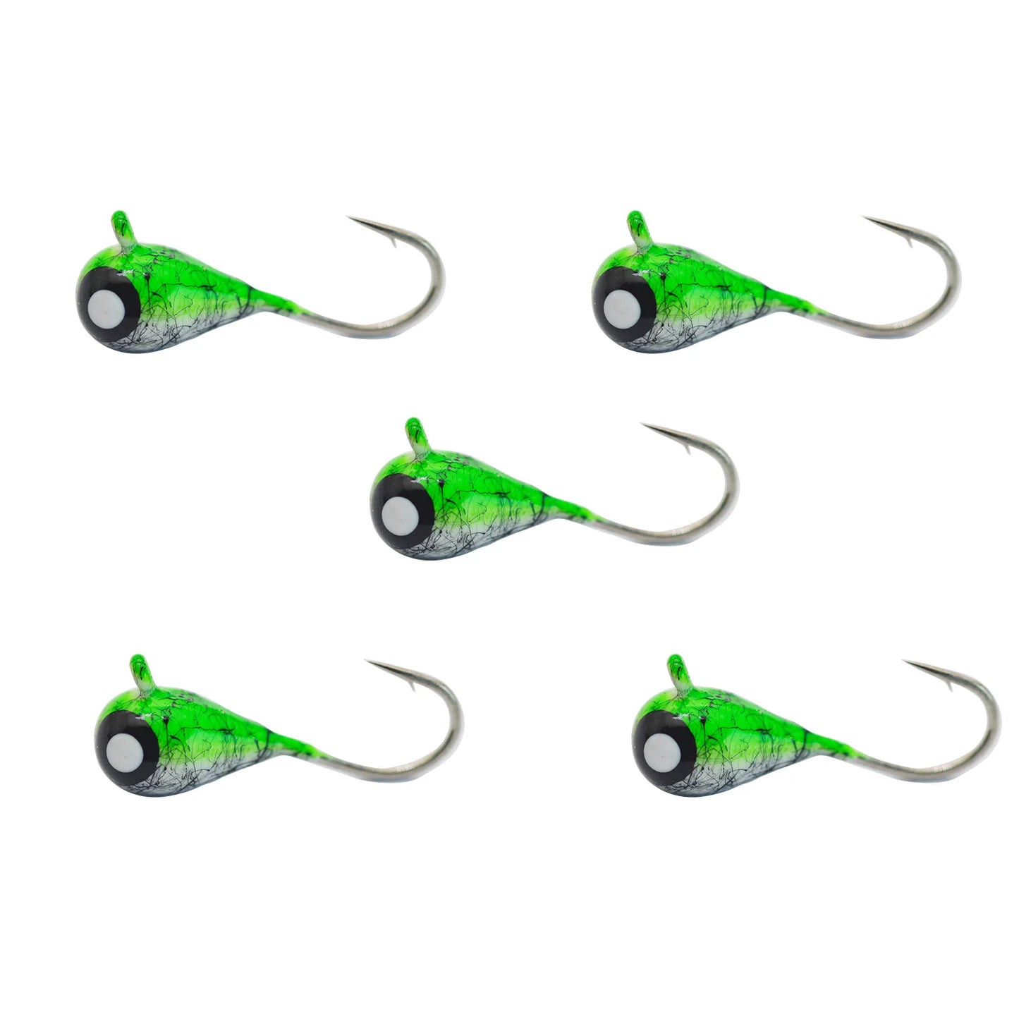 HookUpCo. Glow Tungsten Ice Fishing Jigs