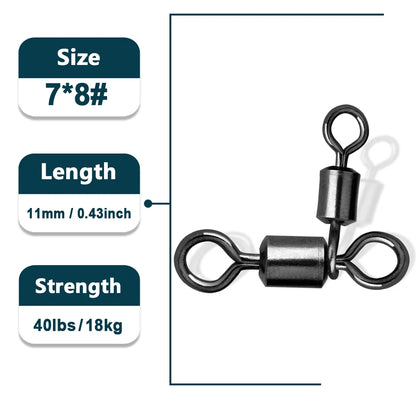3 Way Swivels Fishing Connectors for Freshwater & Saltwater