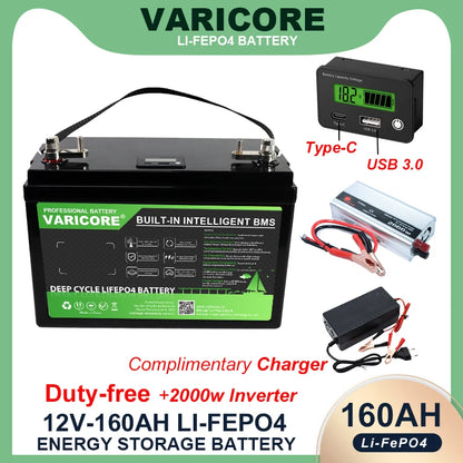HookUpCo. 12V LiFePO4 Battery with 340Ah Capacity