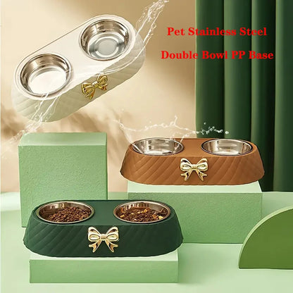 HookUpCo. Stylish Double Cat Dog Food Bowl
