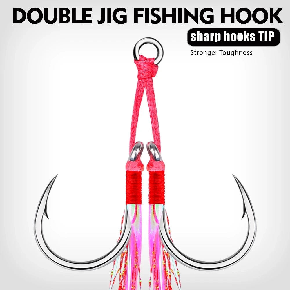 High Carbon Steel Double Barbed Fishing Hooks
