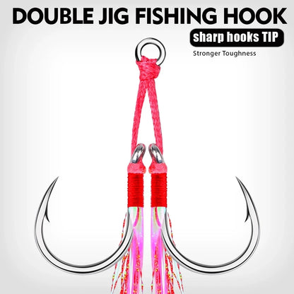 High Carbon Steel Double Barbed Fishing Hooks