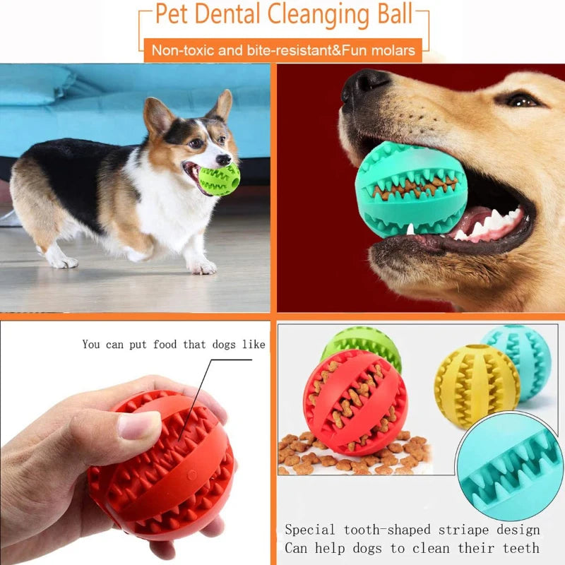 Interactive Rubber Pet Balls for Chewing and Dental Care