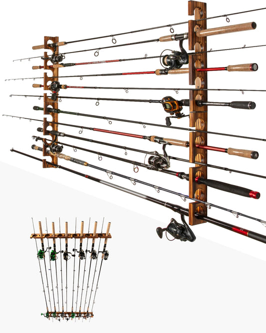 HookUpCo. Fishing Rod Rack for Garage Storage - HookUpCo.