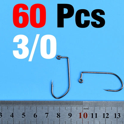 HookUpCo. 60Pcs High Carbon Steel Fishing Hooks - HookUpCo.