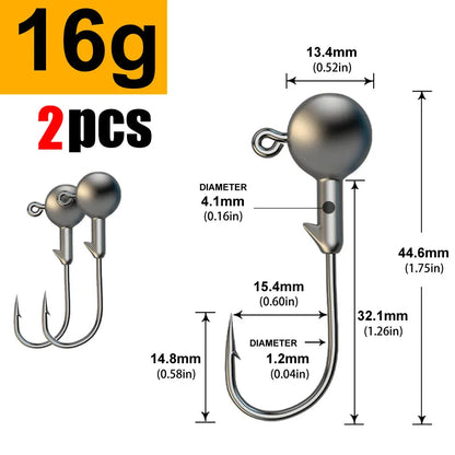 Versatile Jig Head Hooks for Fishing - Multiple Sizes Available