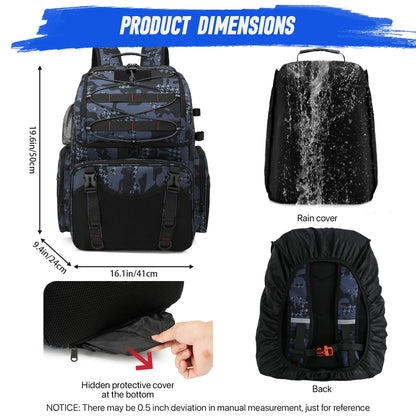 Multifunctional Fishing Backpack with Cooler and Rod Holders