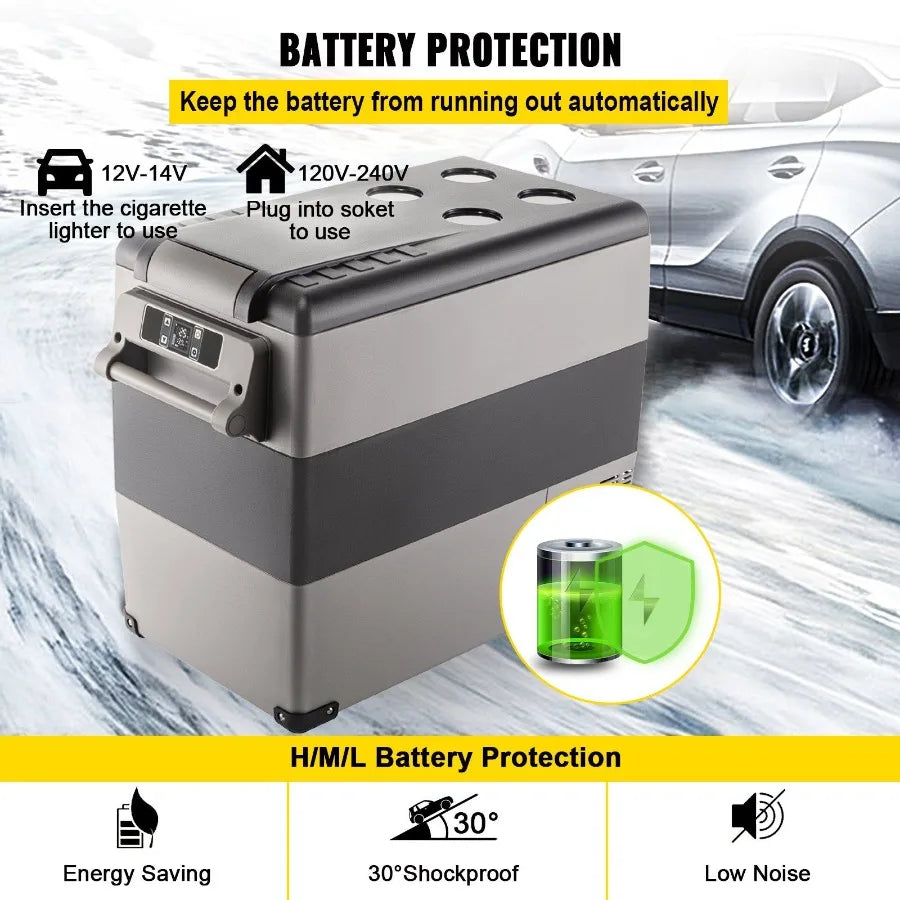 12 Volt Refrigerator 58 Qt Dual Zone Portable Freezer Cooler with 12/24V DC and 110-240V AC for Car Truck RV Camping Home Use i