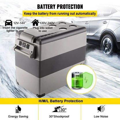 12 Volt Refrigerator 58 Qt Dual Zone Portable Freezer Cooler with 12/24V DC and 110-240V AC for Car Truck RV Camping Home Use i