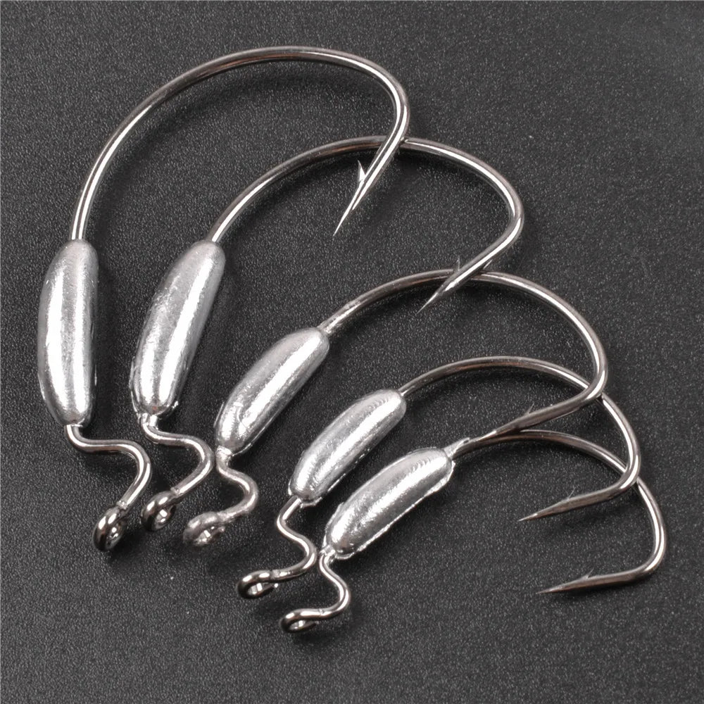 HookUpCo. 10Pcs Offset Curved Fishing Hooks Set - HookUpCo.