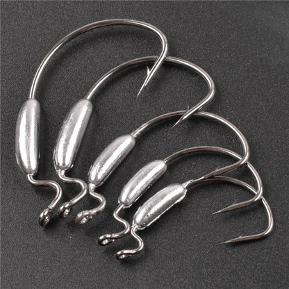 HookUpCo. 10Pcs Offset Curved Fishing Hooks Set - HookUpCo.