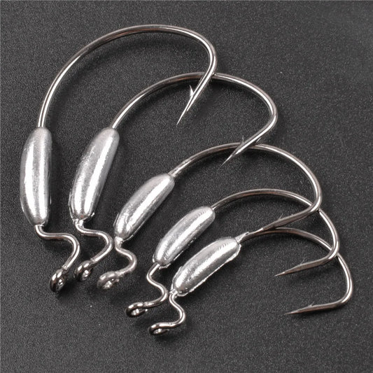HookUpCo. 10Pcs Offset Curved Fishing Hooks Set - HookUpCo.