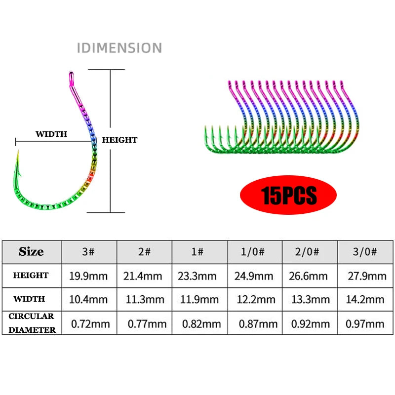 HookUpCo. 15-Piece Fishing Hook Set - HookUpCo.