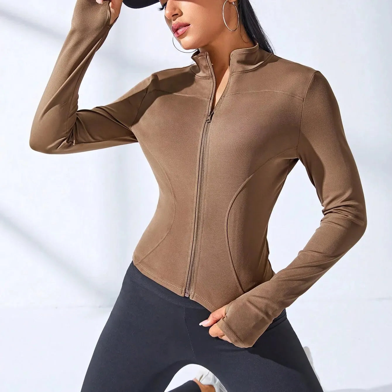 Sculpting Zipper Yoga Jacket for Women - Slim Fit Activewear