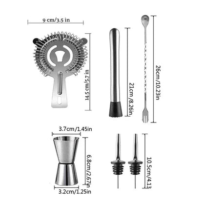 HookUpCo. Stainless Steel Cocktail Shaker Set