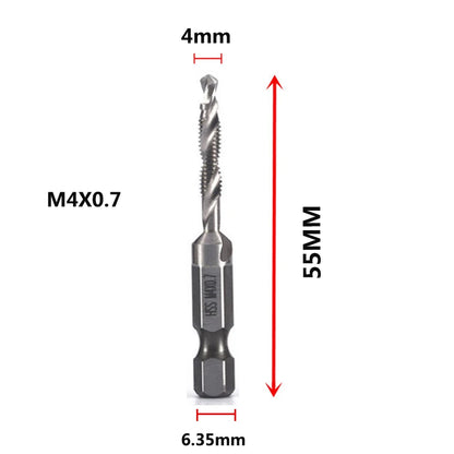 HookUpCo. Titanium Hex Shank Metric Tap Drill Bit Set
