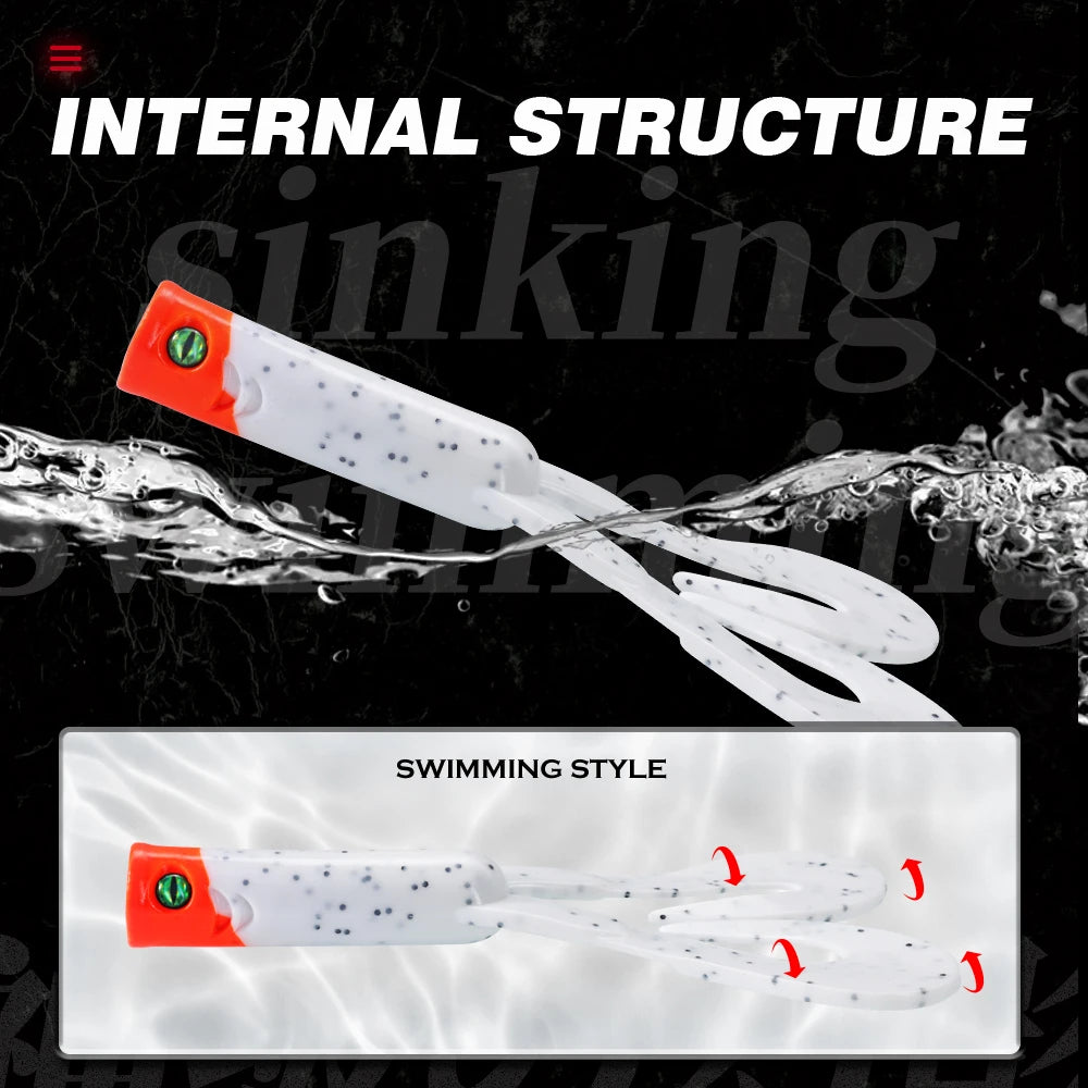 HookUpCo. Twin Tail Soft Fishing Lures, 3PCS - HookUpCo.